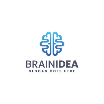 Gradient Modern Brain Idea Logo Design