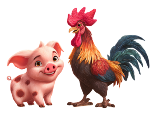 funny cartoon rooster