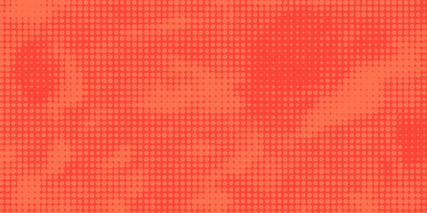 Pop art background orange and red color dot haltone retro style vector illustation full hd