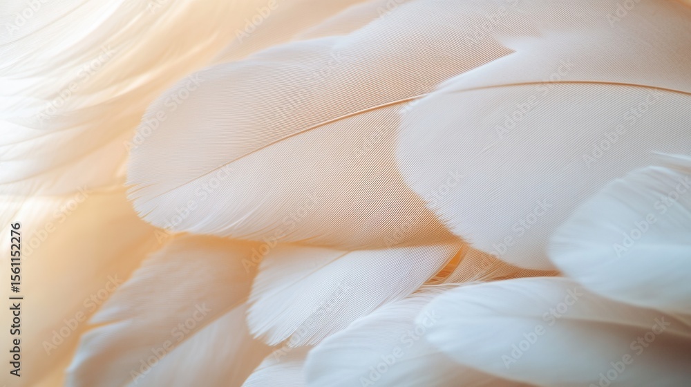 Poster Close-up of delicate feathers showcasing soft textures indoors