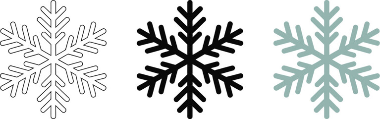 Snowflake vector icons set winter snow crystal frost design elements christmas holiday season graphic art 100 editable vector illustration
