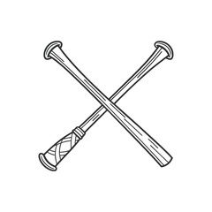 Crossed Baseball Bats Icon – Sports Emblem Vector (EPS)
