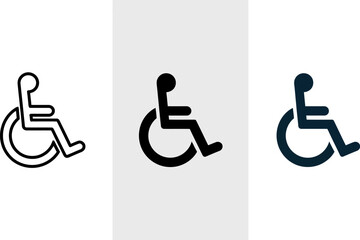 Handicap accessibility icon wheelchair symbol disability access sign for disabled persons access design editable vector illustration