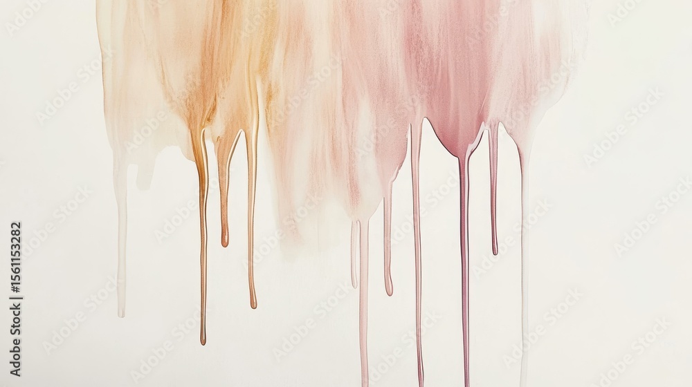 Aufkleber dripping paint on canvas in serene indoor studio setting