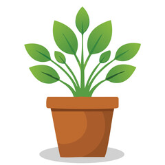 Bushy Houseplant Icon – Flat Vector Illustration