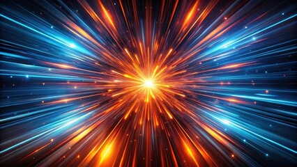 Abstract Burst of Radiant Energy  A Dynamic Composition of Light Streaks and Glowing Particles