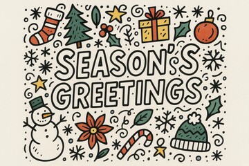 Festive Doodle Art, Christmas, Holiday, Season's Greetings, Winter, Xmas, Doodle Art, Joy, Celebration, Merry Christmas, Festive Art, Seasonal Decorations