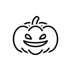 Black line icon for pumpkin