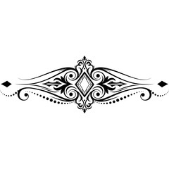 Decorative black and white vintage ornament design  