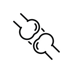 Black line icon for bones