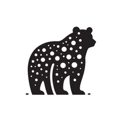 bear silhouettes vector, set of animals Brown grizzl Black vector