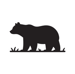 bear silhouettes vector, set of animals Brown grizzl Black vector