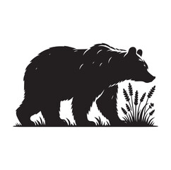 Obraz premium bear silhouettes vector, set of animals Brown grizzl Black vector