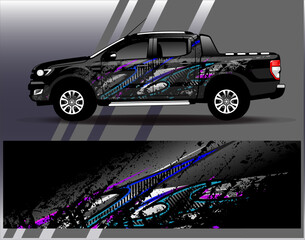 Car wrap design vector. Graphic abstract stripe racing background designs for vehicle, rally, race, adventure and car racing livery