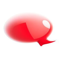 Glossy Red Speech Bubble; Abstract 3D Render; Modern Communication Concept; Clean Minimalist Design