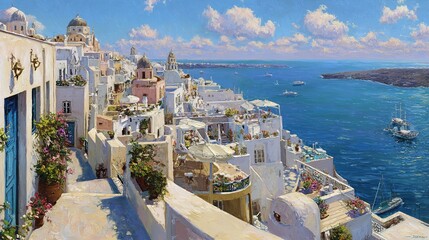 Fototapeta premium oia village on santorini island greece