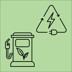 Eco friendly green sustainable energy simple icon clean environmental power