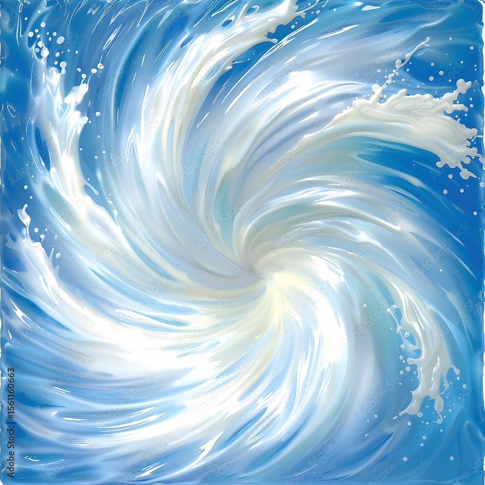 Aufkleber dynamic swirling water vortex abstract design element with blue backdrop creates visually striking