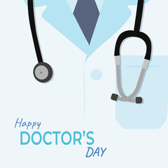 Happy doctor's day greeting card. Vector illustration.