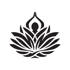 lotus yoga pose vector silhouette clip art logo design illustration collections.