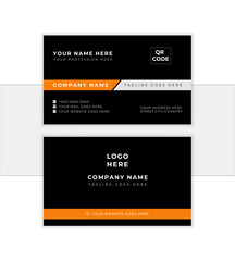 Elegant & modern business card design for visiting card. stationary design. luxury background with company logo,qr code. editable vector illustration print template.
               