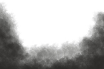 dark fog or smoke effect isolated on transparent white background. Steam explosion special effect. Effective texture of steam, fog, smoke  Design elements