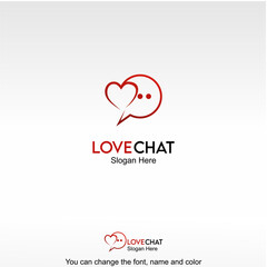 Love Chat Logo Template Design Vector