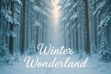 Snowy Forest Wonderland, Winter, Snow, Xmas, Trees, Snowflakes, Nature, Peaceful, Holiday