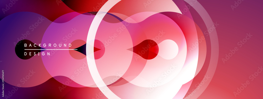 Poster Abstract gradient shapes overlap, creating dynamic visual effect. Pink, purple hues dominate composition. Modern design element.