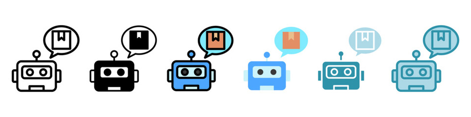 Chatbot multi style, mini illustration icon set. Vector for modern concept, print, UI, UX kit, web and app development. Related to product offering, marketing, business.