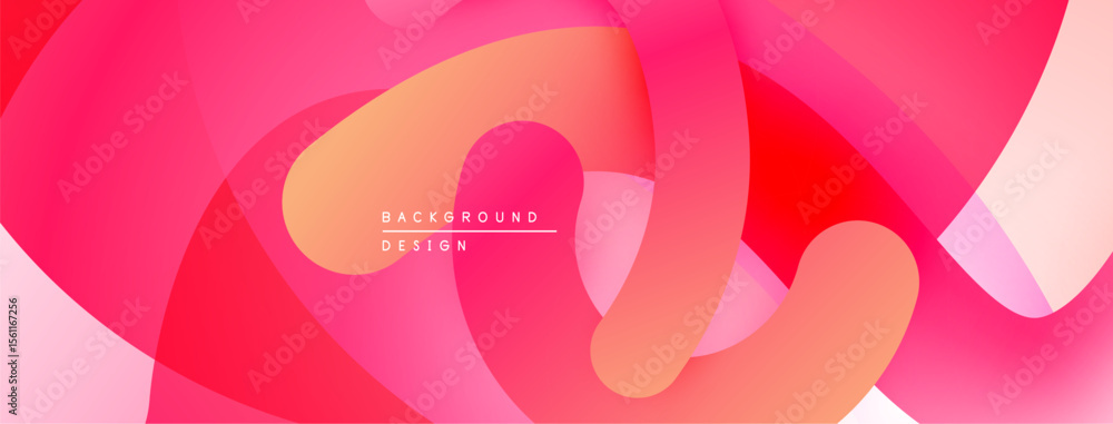 Poster abstract fluid shapes, vibrant pinks, oranges create modern background. smooth gradients, overlappin