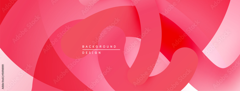 Poster Abstract flowing ribbons, pink hues, modern design. Soft gradients create dynamic visual texture. Minimalist background element.