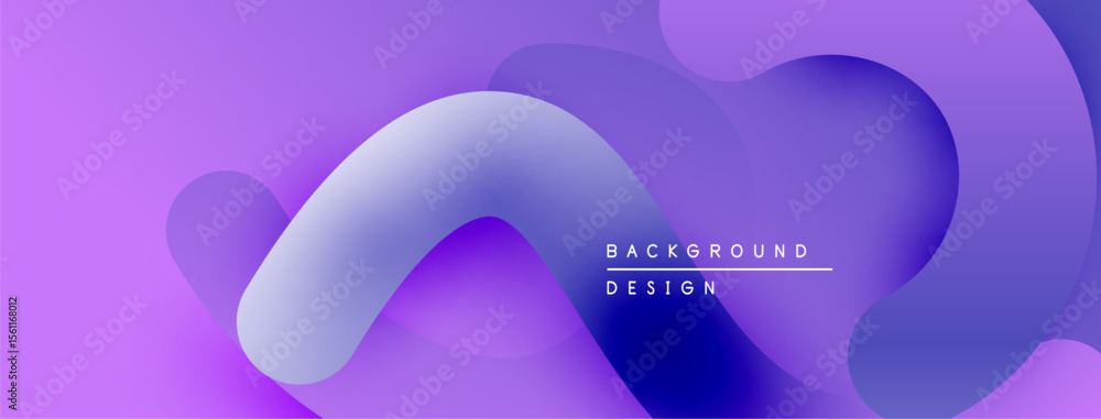 Aufkleber Abstract purple background. Fluid shapes overlap creating soft gradients, modern design element. Minimalist aesthetic, vibrant colors.