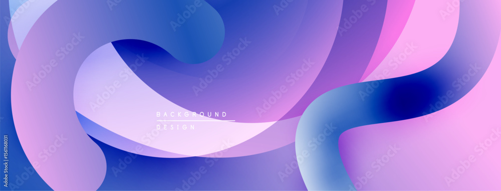 Poster abstract fluid shapes, vibrant purple, blue hues. modern design, smooth gradients create dynamic com
