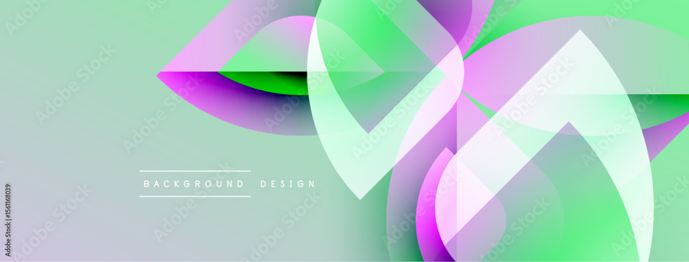 Poster Abstract fluid shapes, vibrant colors, smooth gradients. Modern design elements create dynamic visual experience. Light, airy composition.