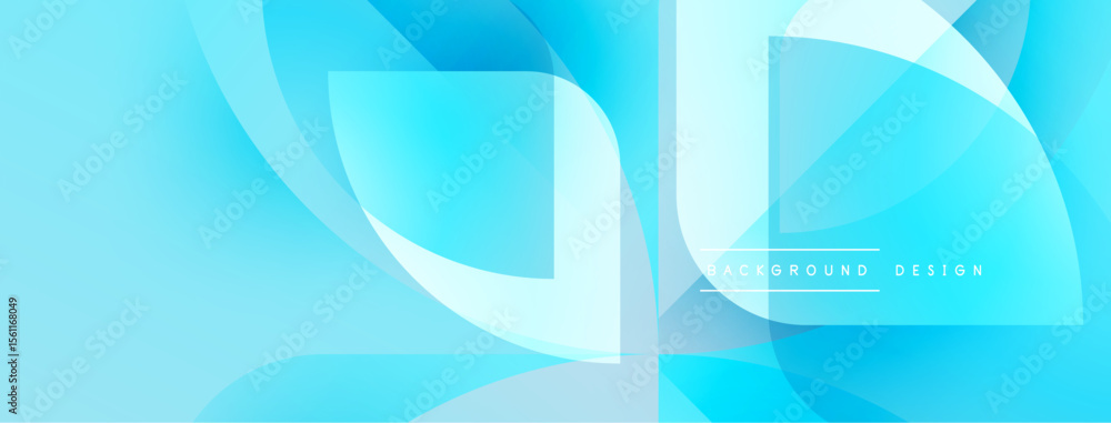 Poster abstract blue design features flowing shapes, gradients. modern aesthetic suitable for backgrounds, 