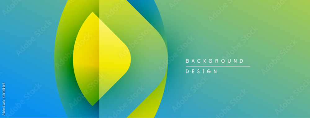 Poster Abstract geometric design. Overlapping shapes create vibrant color gradients. Modern background suitable for digital projects.