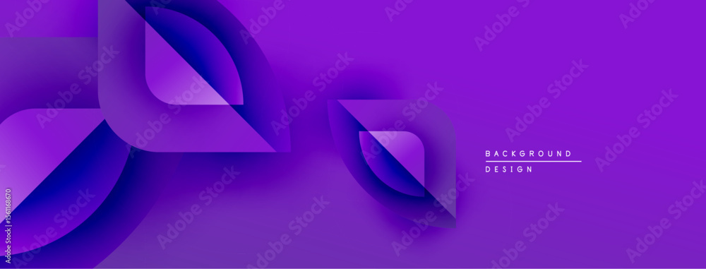 Aufkleber Abstract purple layers create dynamic flowing shapes. Modern design element, suitable for backgrounds, presentations. Minimalist aesthetic.