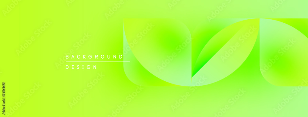 Poster Bright green abstract background. Smooth gradients create flowing shapes, modern design element. Minimalist aesthetic, vibrant color palette.