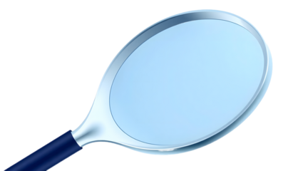 Magnifying glass PNG transparent background, realistic magnifier clipart, isolated search tool illustration for education and detective themes
