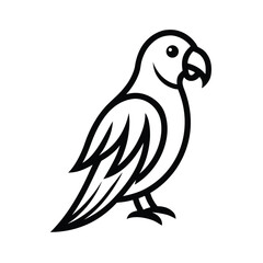 Obraz premium minimalist black outline of a parrot in side vie.eps