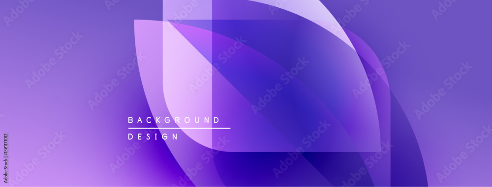 Aufkleber Abstract purple background. Layered shapes create dynamic visual effect. Modern design suitable for digital projects. Smooth gradients present elegance.
