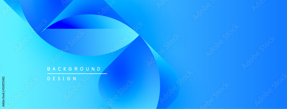 Poster Abstract blue background design. Smooth gradients create flowing shapes, modern aesthetic. Text reads background design.