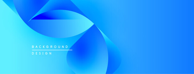 Abstract blue background design. Smooth gradients create flowing shapes, modern aesthetic. Text reads background design.