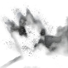 Chaotic burst of mixed smoke and particles with dynamic spread – PNG Transparent Background.