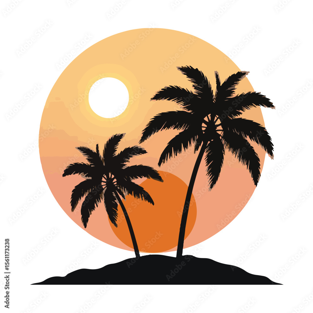 Aufkleber minimalist vector illustration featuring a clean abstract geometric design with a vibrant color pale