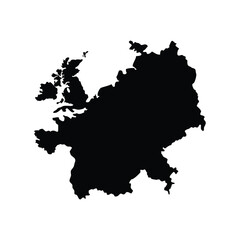 Isolated Silhouette of Scotland's Landmass on White Background Representing Scottish Geography