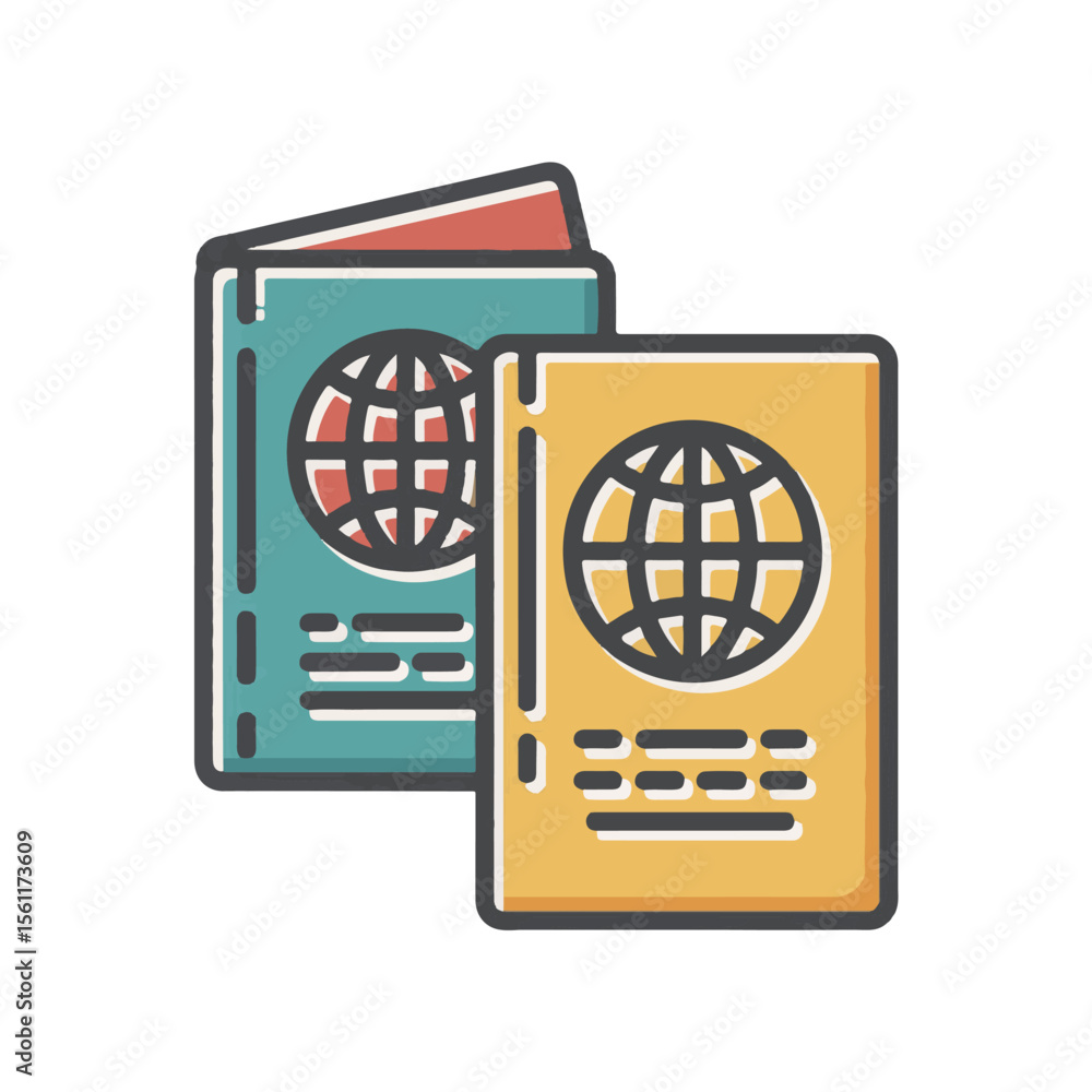 Poster a simple clean flat design illustration featuring two abstract shapes or figures interacting in a mo