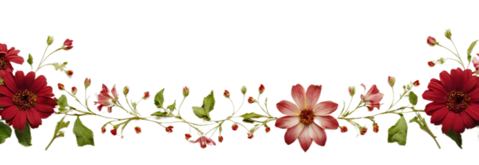 Floral border PNG transparent background, decorative flower frame clipart, elegant floral design for invitations and greeting cards
