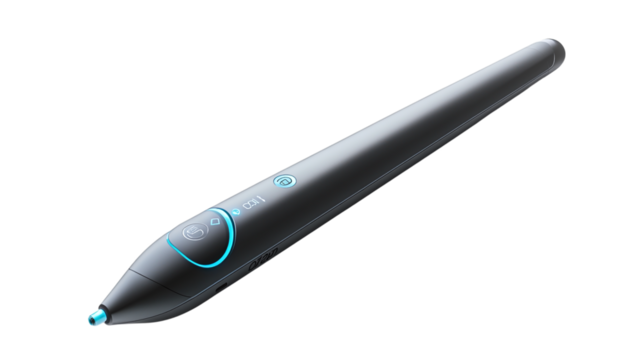 • A smart pen for digital note-taking with cloud synchronization, isolated on white background in HD 